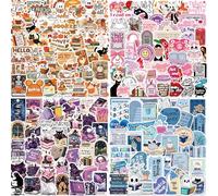 Set di 200 adesivi per Kindle - Adesivi impermeabili per amanti dei libri per Kindle, libri e bottiglie | Regalo di lettura per adolescenti/adulti