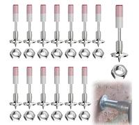 Set di 200 chiodi per pistole per unghie, con dadi M8, 7,3 mm, chiodo in acciaio, chiodi manuali in acciaio, chiodi rotondi, per pistola per unghie, dispositivo di tiro dei bulloni per pareti in