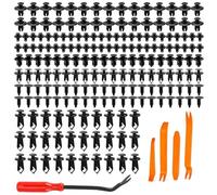 Set di 200 clip di fissaggio per auto, 6 stili assortiti, in plastica, rivetti di fissaggio per interni dell'auto, per finiture delle portiere, paraurti, pannelli, parafanghi, con 5 strumenti di