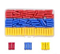 Set di 200 connettori per cavi con guaina termorestringente, BV1.25/BV2/BV5, in ottone e PVC, codifica a colori, per auto e industria, collegamento a crimpare senza saldatura per 0,5-5,5 mm²(D)