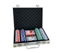 Set di 200 fiches da poker per Texas Hold'em, Blackjack e gioco d'azzardo con custodia, carte, bottoni e fiches da casinÃ² in stile dado.