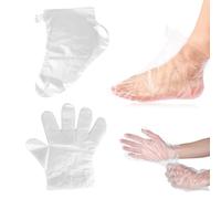 Set di 200 maschere usa e getta per piedi e mani con adesivi, tra cui 100 maschere per piedi e mani, adatte e cura. I calzini per maschera per i piedi sono comodi e pratici per soddisfare varie