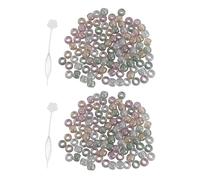 Set di 200 Perline Acriliche, Perline Colorate con Foro Grande, Perline Trasparenti con Foro Grande per Perline Capelli, Perline Trasparenti con Foro Grande per Kit Trecce Barba