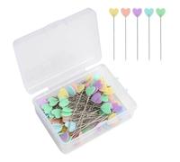 Set di 200 Spilli da Sarta Multicolori da 5,5 cm con Testa a Forma di Cuore - Spilli con Testa Colorata per Cucito, Artigianato e Progetti DIY - Ideali per Quilting e Decorazioni