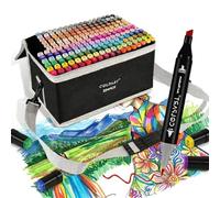 Set di 204 pennarelli ad alcol a doppia punta per bambini, con portapenne e borsa per il trasporto, per adulti, perfetti per pittura, colorazione, schizzi e disegno