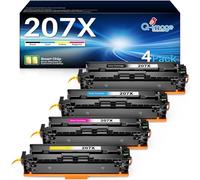 Set di 207 toner con chip, compatibile con HP 207X 207A per stampante Color Laserjet Pro MFP M283fdw Toner per M255dw M282nw M283fdn W2210X W2211X W2212X W213X (nero, ciano, giallo, magenta