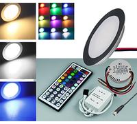 Set di 21 faretti da incasso a LED, in alluminio opaco, 12 V, 0-5 W, IP67, con trasformatore rGB, a prova di calpestio, set di faretti da incasso, colore bianco, bianco caldo, blu, rGB, laminato,