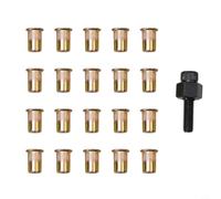 Set di 21 pezzi per rivetti manuali con testa per m3 per m10 e 20 dadi zincati, mandrino di ricambio per rivettatrice, dimensioni assortite per m3 M5 M6 M8 per m10 per riparazione (M6 20 pezzi)