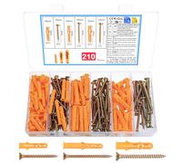Set di 210 tasselli e viti resistenti, M6 M8 assortiti per pareti in mattoni e viti M4 M5 per pareti in mattoni, bulloni di espansione in plastica per staffe TV, fissaggi