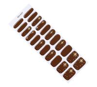 Set di 22 adesivi per unghie in gel, copertura completa, applicazione rapida senza luce UV, per donne alla moda