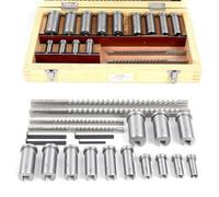 Set di 22 brocce metriche per chiave | Kit di grado industriale con 4 brocce, 13 boccole collarate e 5 spessori | Set di boccole per taglierina per la lavorazione dei metalli