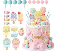 Set di 22 decorazioni per torte a tema caramelle e gelato Candy Burger Party decorazioni per torte baby shower matrimonio San Valentino festa di compleanno
