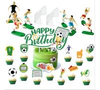 Set di 22 decorazioni per torte di calcio, ASQzhuLIWing per ragazzi, decorazione per torta di compleanno, ornamenti personalizzati per giocatori di calcio, festa a tema di compleanno a tema calcio