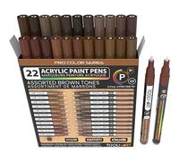 Set di 22 pennarelli acrilici con punta extra fine da 0,7 mm, per pittura su roccia, vetro, tazze, legno, metallo, vetro, plastica, tela, fai da te, atossici, a base d'acqua, ad asciugatura rapida