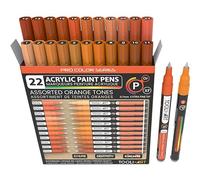 Set di 22 pennarelli acrilici con punta extra fine da 0,7 mm, per pittura su roccia, vetro, tazze, legno, metallo, tela, progetti, atossici, a base d'acqua, ad asciugatura rapida