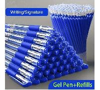 Set di 22 penne a sfera di grande capacità, inchiostro nero/blu, impugnatura comoda e asciugatura rapida, [2 penne + 20 ricariche] punta fine 0,5 mm, scrittura fluida, ideale per prendere appunti e sc