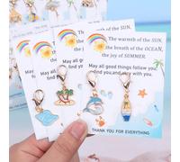 Set di 22 pezzi di portachiavi a tema festa oceanica, include gettoni abbraccio da tasca, sacchetti regalo abbraccio da tasca. Adatto per regali estivi, feste di compleanno, feste estive, feste all'ap