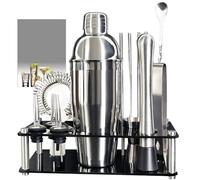 Set di 22 shaker da cocktail da 750 ml Boston Martini Jigger Colino Muddler Bar Kit Strumenti Accessori Miscelazione Bartender Stand Holder Bartending Casa Eventi Party