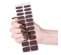 Set di 22 strisce adesive per unghie in gel, senza luce UV, facili da applicare, per casa, viaggi, feste, matrimoni, design alla moda