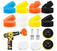 Set di 22 tamponi lucidanti per auto da 3 pollici, con 2 adattatori M10, spugne per lucidatura, lucidatrice eccentrica