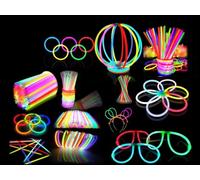 Set di 224 luci fluorescenti al neon per feste, per bambini, con connettori, bracciali, collane, bicchieri per feste, accessori per feste, Halloween, festival