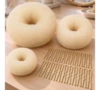 Set di 23 ciambelle per chignon, 3 misure S/M/L con 20 forcine coordinate, in morbida rete, per danza, balletto, chignon, calzini, chignon, chignon, per donne, ragazze, bambini, per tutte le stagioni