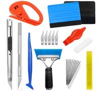Set di 23 Pezzi Squeegee per Pellicola, CIYIN Set di Attrezzi per Vinile per Auto, Spatola per Cartas Parati, per Installazione Pellicole Auto, DIY, Incisione Artigianales