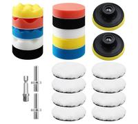 Set di 23 spugne lucidanti per auto, 80 mm, set di lucidatura, per lucidare, levigare, cerare, set di 23 pezzi da 80 pezzi