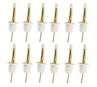 Set di 24 beccucci per liquori, beccuccio per bottiglia in acciaio inox, con tappo antipolvere e tappo per liquori, colore oro bianco