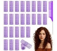 Set di 24 bigodini piccoli per capelli con pettine, rulli in velcro senza calore per acconciature, bigodini per capelli corti, rulli in plastica autoaderenti per volume, onde e uso fai da te