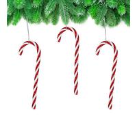 Set di 24 canne da zucchero decorative per albero di Natale, decorazione dell'Avvento, confezione da 24 pezzi, colore: Rosso/Bianco