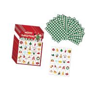 Set di 24 carte natalizie da bingo, con 12 carte verdi e 1 carta bianca per feste in famiglia, grandi gruppi e eventi scolastici