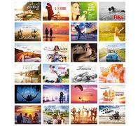 Set di 24 cartoline della serie Liebe con frasi d'amore in lingua tedesca, ideali come gioco per il matrimonio o regalo per i migliori amici (codice articolo 10755-78)