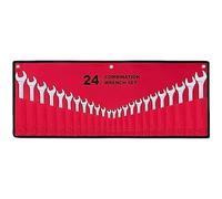 Set di 24 chiavi combinate multiuso con custodia arrotolabile, SAE da 1/4" a 1", metriche da 8 mm a 24 mm, perfette per casa, garage, dormitorio universitario, emergenza auto, barca e molto altro