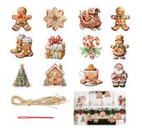 Set di 24 Ciondoli Natalizi in Carta, a Forma di Omino di Pan, Decorazioni Natalizie da Appendere, Adatto per la decorazione per Alberi di Natale e Regalo agli amici