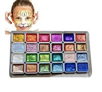 Set di 24 colori metallizzati ad acquerello, set di pittura ad acquerello tinta unita, glitter tinta unita, tavolozza di colori ad acquerello, set di pittura ad acquerello perlescente
