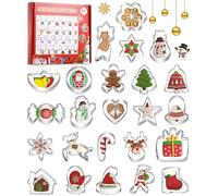 Set di 24 Formine Biscotti di Natale, Acciaio Inox Stampini per Biscotti-Pan di Zenzero, Alberi di Natale, Fiocchi di Neve, Tagliabiscotti Natale per Decorazione di Fondenti e Torte