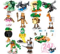 Set di 24 mattoncini Brainrot italiani per San Valentino, romantici mattoni Brainrot, 12 modelli unici, giocattoli da costruzione di San Valentino, divertente giocattolo italiano Brainrot per bambini