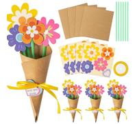 Set di 24 mazzi di fiori di carta fai da te, regalo di ringraziamento, per creare il proprio bouquet di fiori, biglietti di auguri per la festa della mamma, regalo di compleanno, per la scuola,