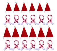 Set di 24 mini cappelli natalizi con cappello di Natale e sciarpe, per bottiglie di vino, per Natale, per feste fai da te, decorazione da tavolo