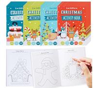 Set di 24 Mini Libri di Attività Natalizie. Includono Disegni da Colorare, Puzzle e Giochi per Riempire le Calze Natalizie e come Ricompense di Classe