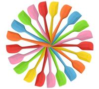 Set di 24 mini spatole in silicone, antiaderenti, resistenti al calore fino a 260 °C, nucleo in acciaio inossidabile, 6 colori vivaci per cucinare e cuocere al forno