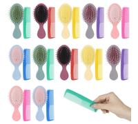 Set di 24 mini spazzole per capelli bagnati e pettini, colorate spazzole districanti da viaggio con setole morbide, pettini tascabili in plastica, 2 stili in 6 colori