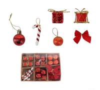 Set di 24 ornamenti natalizi in plastica con varietà di forme per decorare alberi, ghirlande, ghirlande e spazi festivi (2)