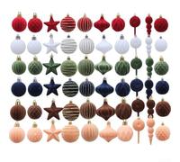 Set di 24 palline di Natale leggere da appendere agli alberi, perfetto per il Ringraziamento, matrimoni, decorazioni per le vacanze e feste (rosso)