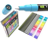 Set di 24 pennarelli acrilici con punta extra fine da 0,7 mm, per pittura su roccia, vetro, tazze, legno, metallo, tela, ceramica, progetti fai da te, illustrazione, atossici, a base d'acqua,