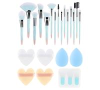 Set di 24 pennelli da trucco, include pennelli per viso e occhi, in silicone, per un'applicazione senza soluzione di continuità
