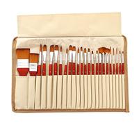 Set di 24 pennelli professionali piatti per testa in nylon Guazzo Acrilico con supporto per tela Rol per bambini Artisti Pittura di dettagli acrilici Tela Mobili Pittura professionale