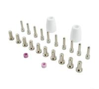 Set di 24 pezzi di materiali di consumo completi per torcia al plasma PT31XL CT312 CUT4 tra cui elettrodi, ugelli, tazze di protezione, anelli a spirale compatibili con varie macchine al plasma