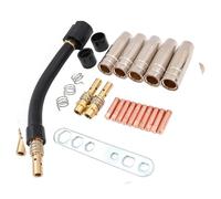 Set di 24 pezzi di saldatura, adatto per bruciatori da 15 AK con collo di cigno e manicotti isolanti, migliore efficienza di lavoro, componenti di saldatura